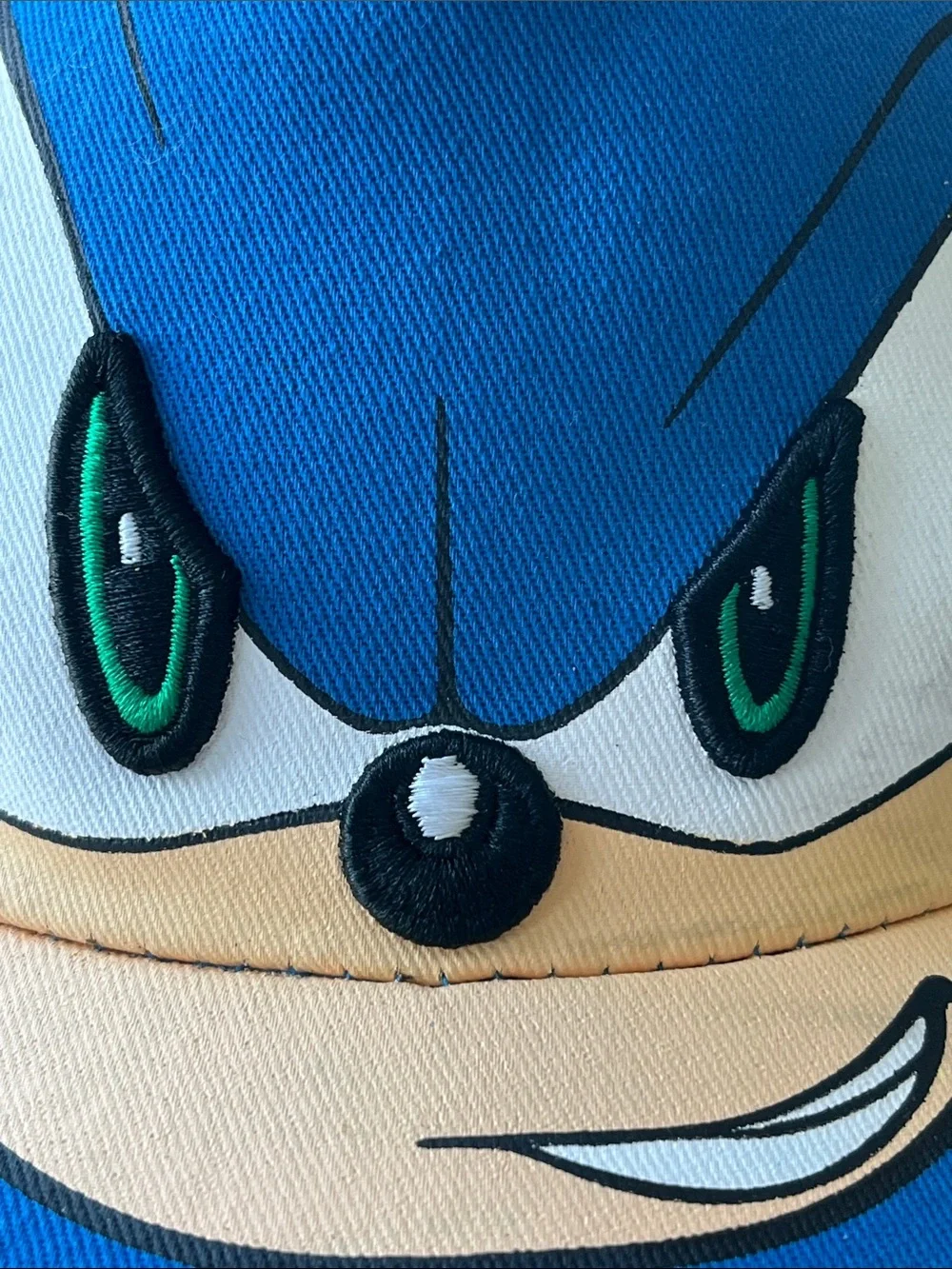 Sonic the Hedgehog 3D Big Face Ball Cap Embroidered Hat SnapBack 3D Ears NWOT